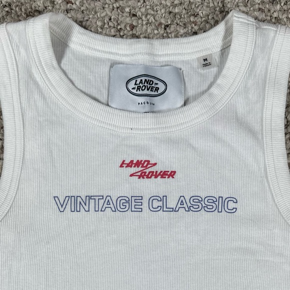 Land Rover Ribbed Cropped Tank White Size Medium - Picture 3 of 5